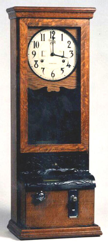 International Time Recording Company (ITR) long case card recorder