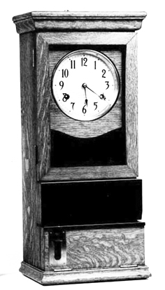 An old photograph of a job cost machine, taken from an ITR brochure.