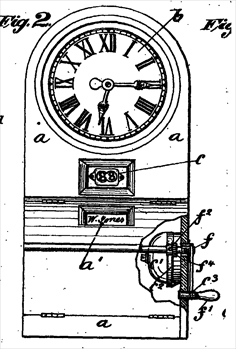 A drawn diagram of an autograph recorder, taken from Whitehead’s 1894 patent.