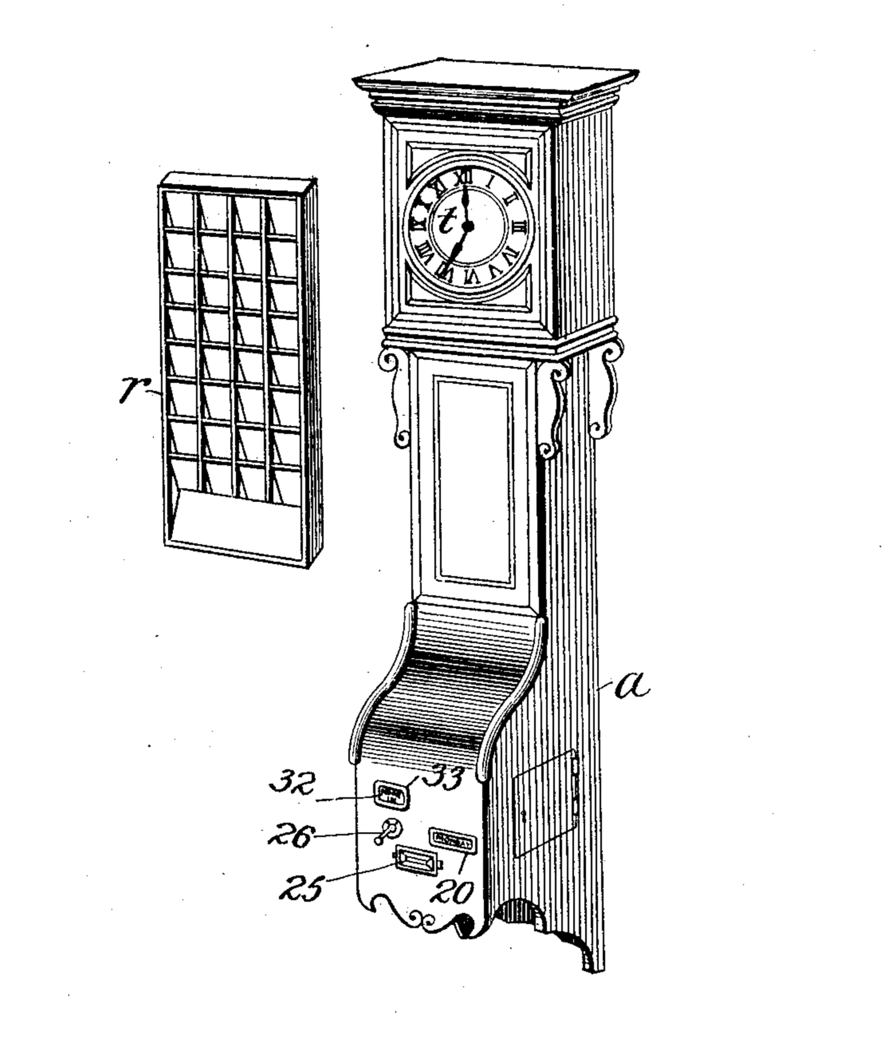 A drawn diagram of a card recorder, taken from Jaynes’ 1902 patent.