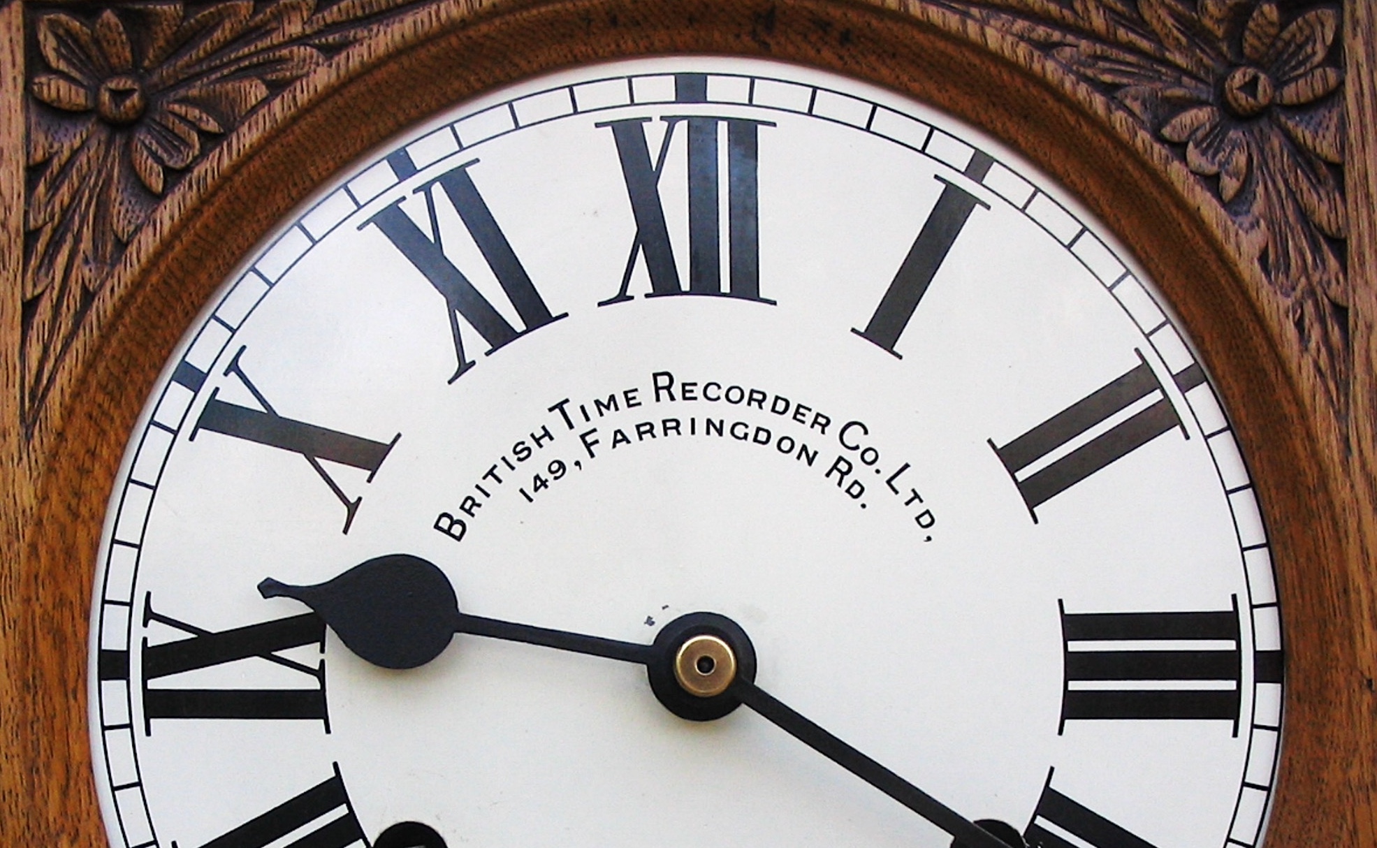 British Time Recorders clock dial