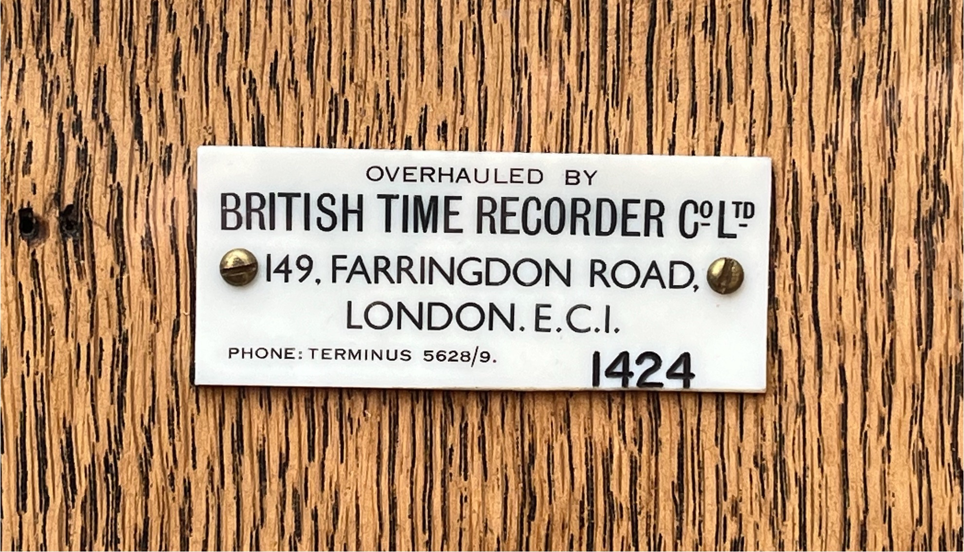 British Time Recorders service label
