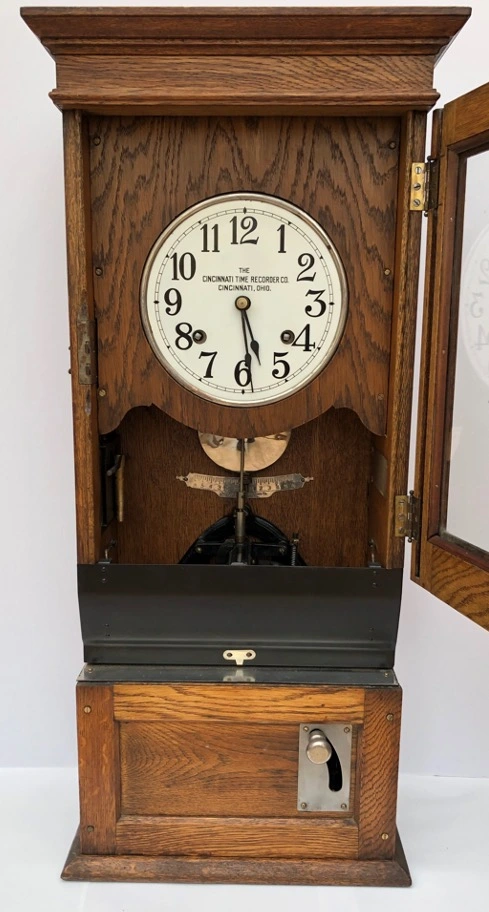 Cincinnati time recorder with door open