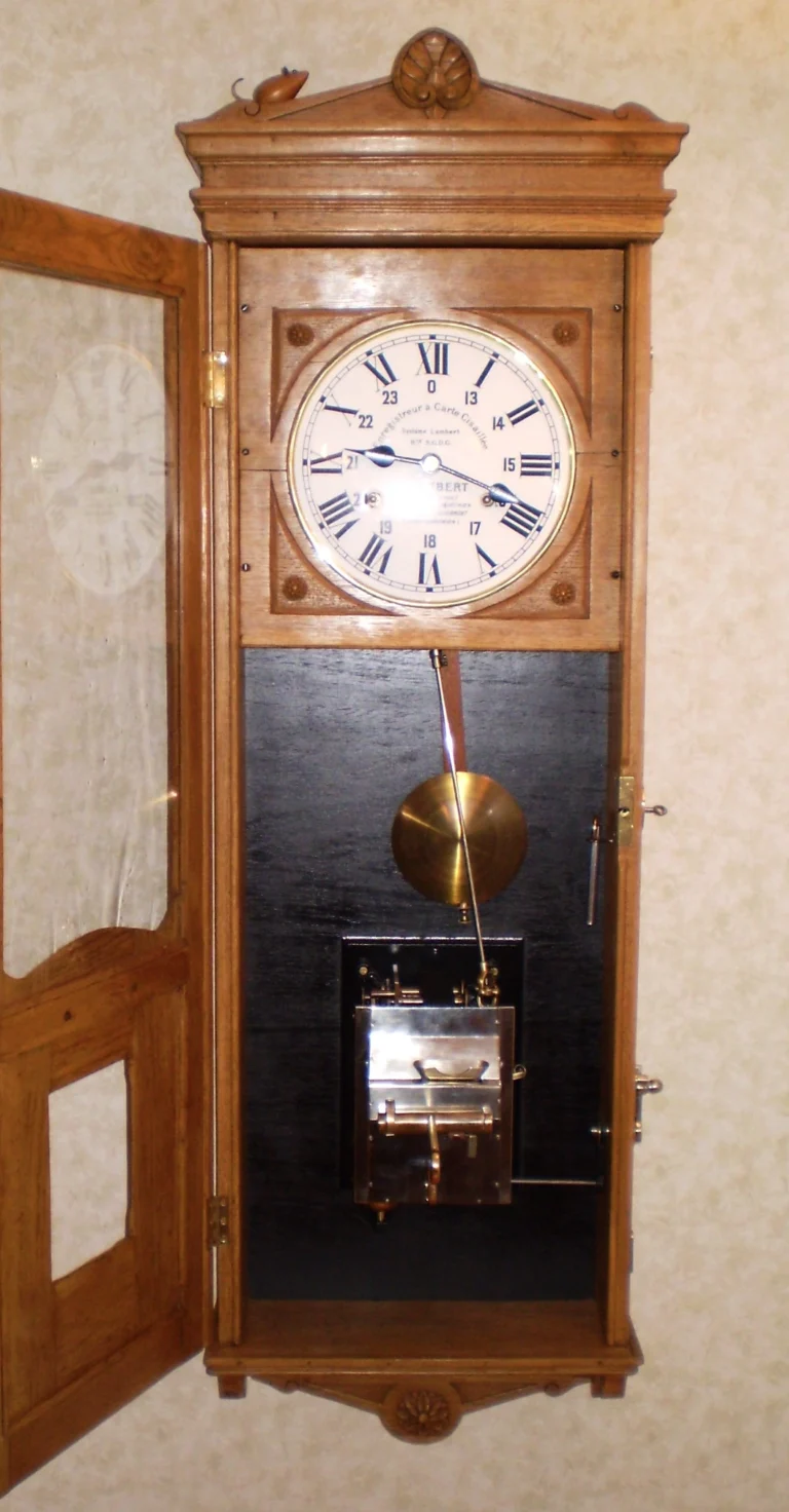 Lambert time recorder with door open
