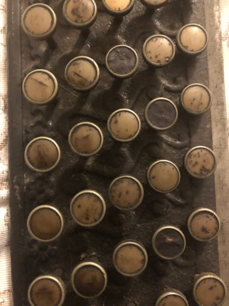Simplex Time Recorder buttons before restoration